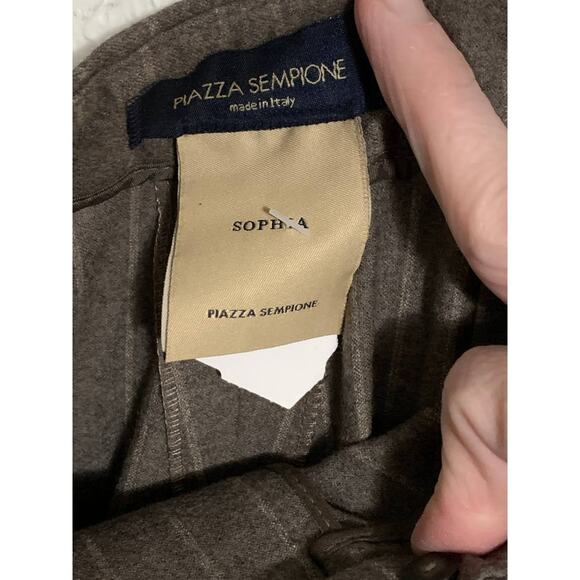 Piazza Sempione Gray brown Wool Pants 4 sophia - Picture 4 of 13